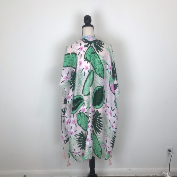 Toucan Pink Tassel Kimono and Swim Wear Coverup - Picture 4 of 4